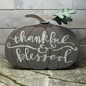 Primitives By Kathy Thankful and Blessed Pumpkin Harvest Thanksgiving Fall Decor